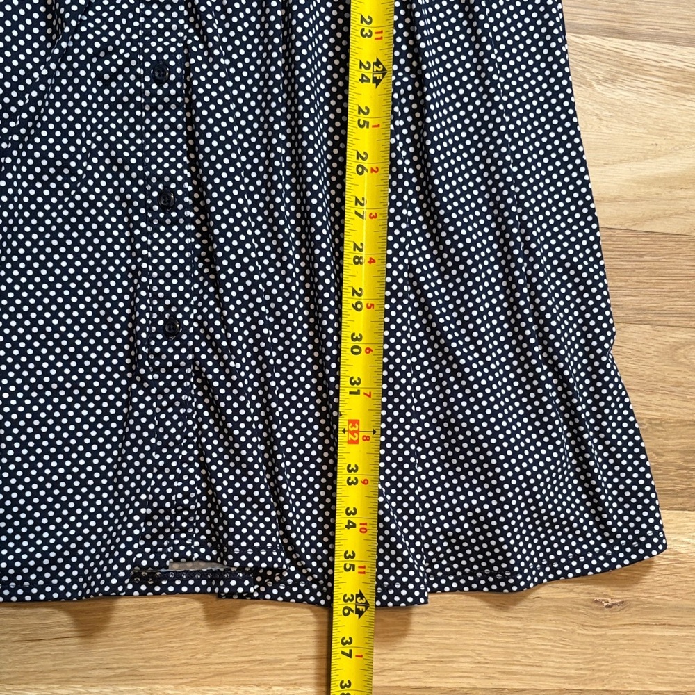 Indigo Rose Navy Polka Dot Midi Shirt Dress with Brown Belt Women’s L - Picture 13 of 16